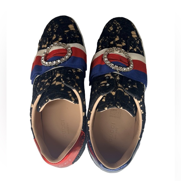 GUCCI WOMENS ACE LEATHER SNEAKERS SIZE EU 38 - Picture 5 of 7